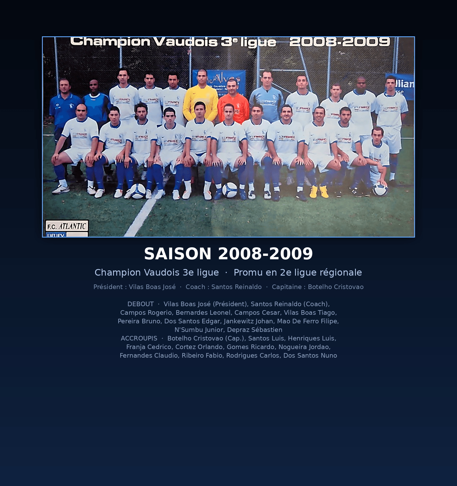 Champions Vaudois 3e ligue 2008-09 · Promus en 2e ligue