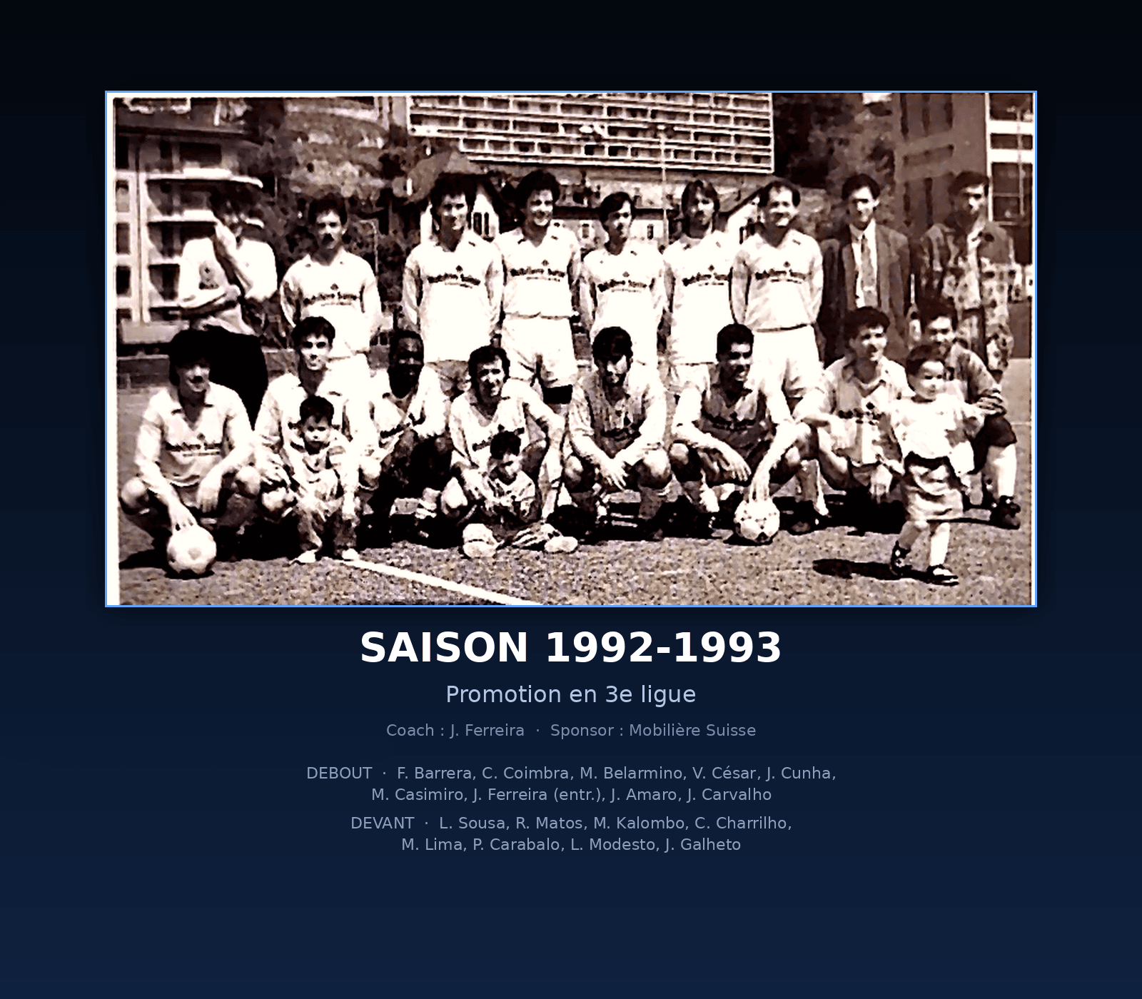 Équipe championne 1992-93 · Promotion en 3e ligue